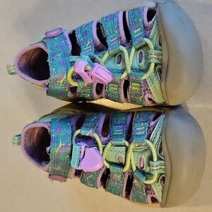 Toddler Purple And Green Keen Sandals